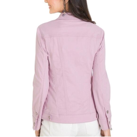 Chico's‎ Soft Pink Button Down Jacket Women's Large Coastal Travels Casual - Picture 8 of 14